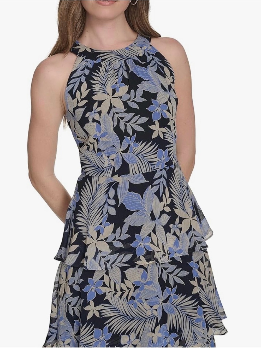 Tiered Chiffon Maxi Dress by Tommy Hilfiger